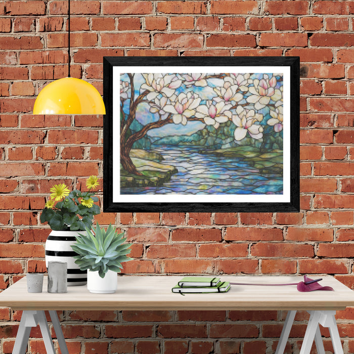 Blooming Magnolia Tree by the River