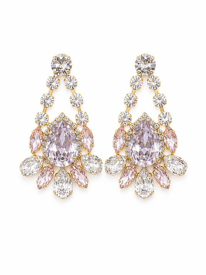 Blush Crystal Drop Earrings
