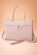 Blush Shimmer Square Satchel with Gold Hardware - Nishat Creative Store