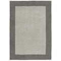 Borders Grey 100% wool rug with a two-tone border design.