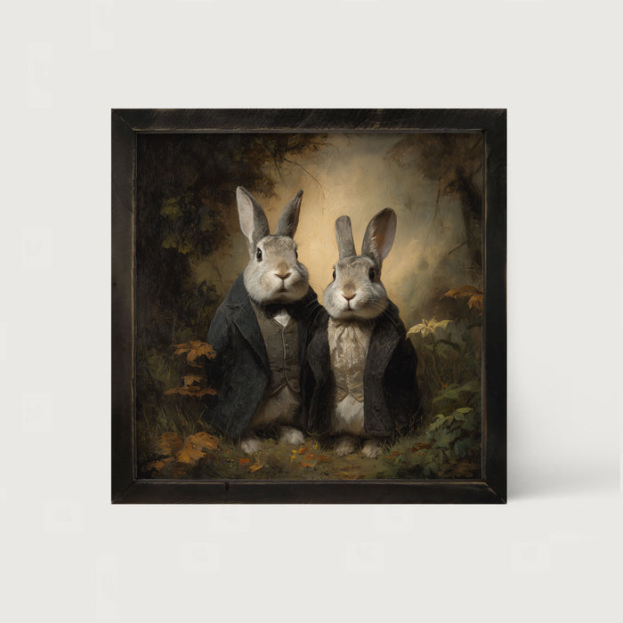 Bunnies Posing in Coats