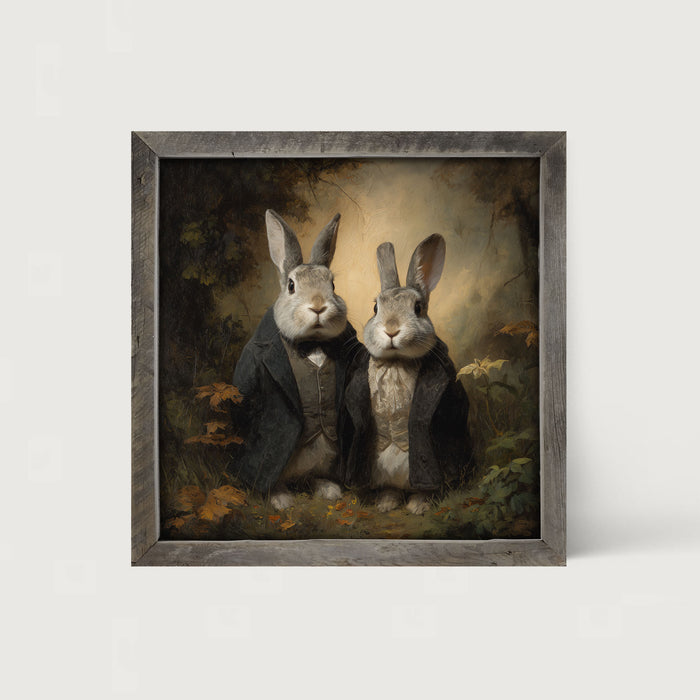 Bunnies Posing in Coats