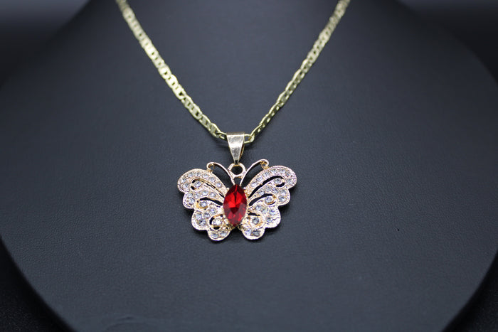 Butterfly with 22" Necklace (24K Gold Plated)