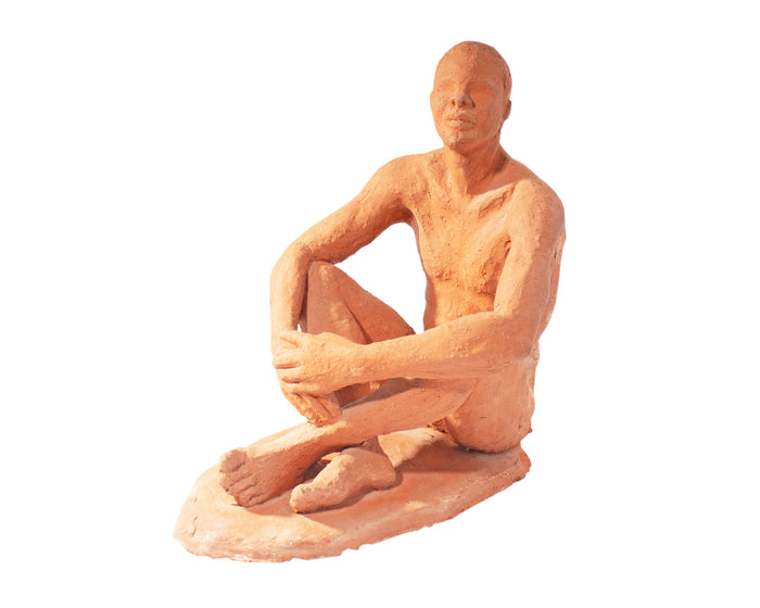 C. Yager 1965 Terra Cotta Sculpture of a Male Figure