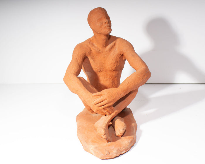 C. Yager 1965 Terra Cotta Sculpture of a Male Figure