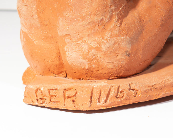 C. Yager 1965 Terra Cotta Sculpture of a Male Figure