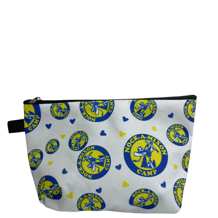 Private label camp pouches shown in various sizes, made of durable material, ideal for outdoor gear storage.