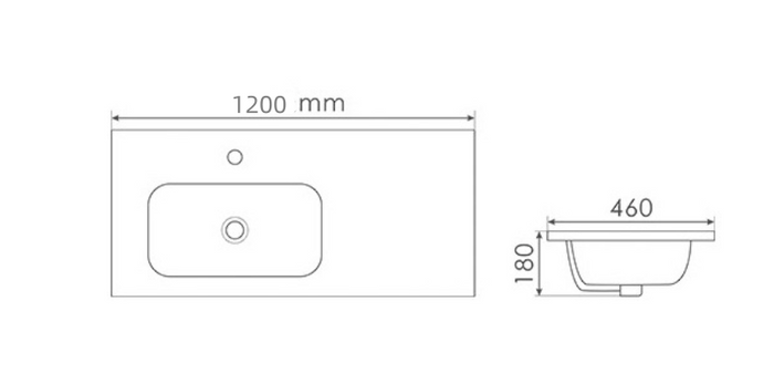 Ceramic ET AIR 1200 LEFT White Top