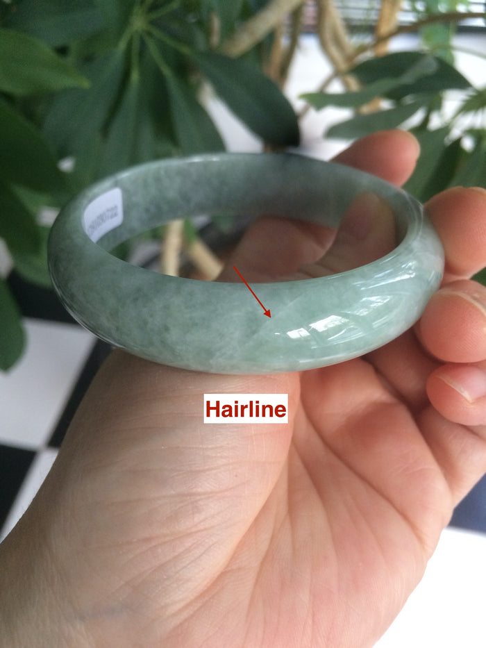 Certifed 58.9mm 100% natural Type A bean green jadeite jade bangle Z42-0722