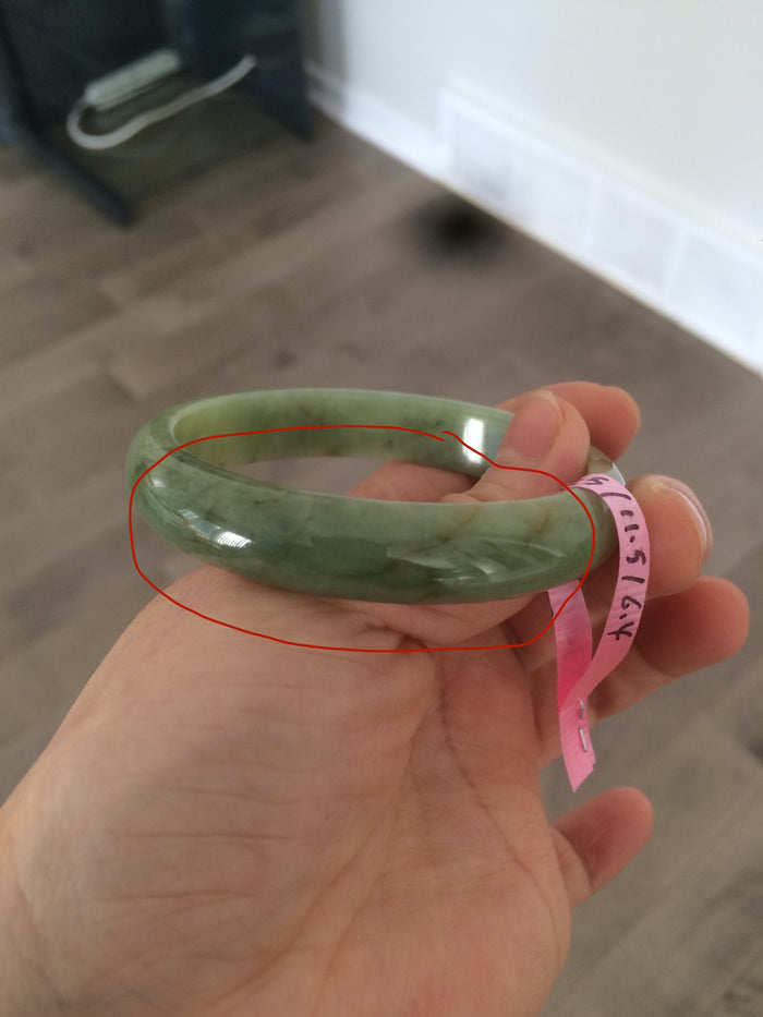 Certificated 54.5mm Type A 100% Natural apple green jadeite jade bangle X3-6557