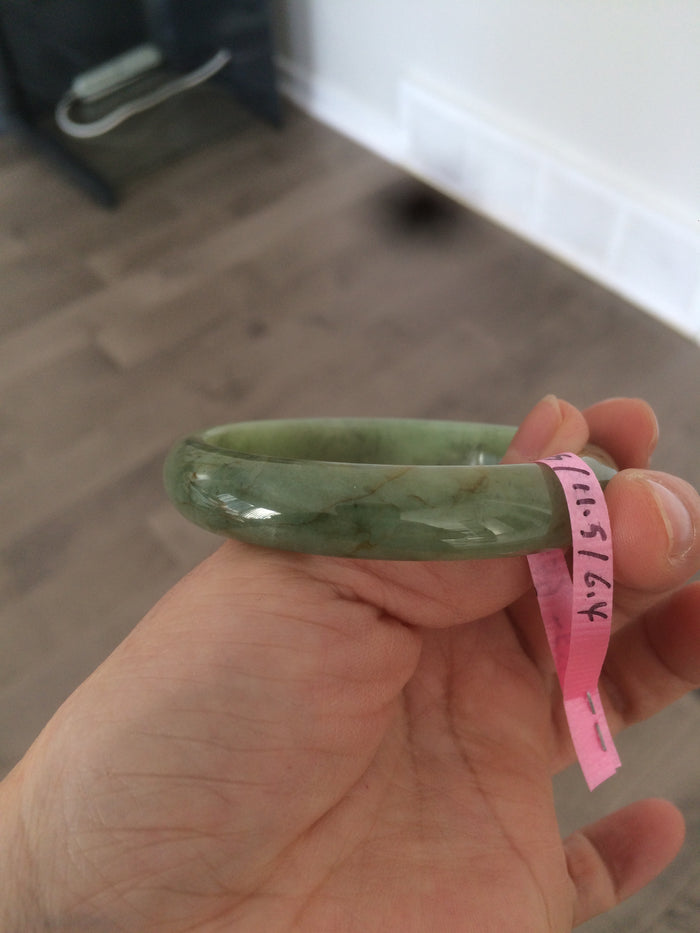 Certificated 54.5mm Type A 100% Natural apple green jadeite jade bangle X3-6557