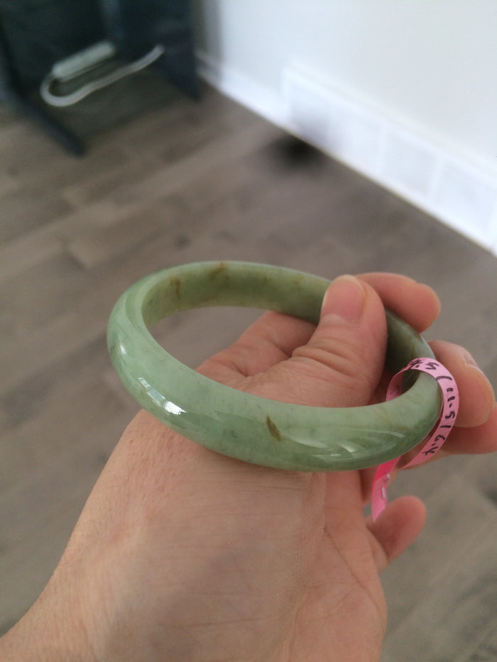 Certificated 54.5mm Type A 100% Natural apple green jadeite jade bangle X3-6557