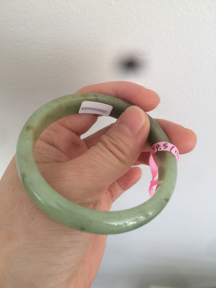 Certificated 54.5mm Type A 100% Natural apple green jadeite jade bangle X3-6557