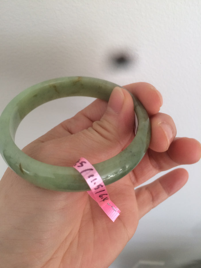 Certificated 54.5mm Type A 100% Natural apple green jadeite jade bangle X3-6557