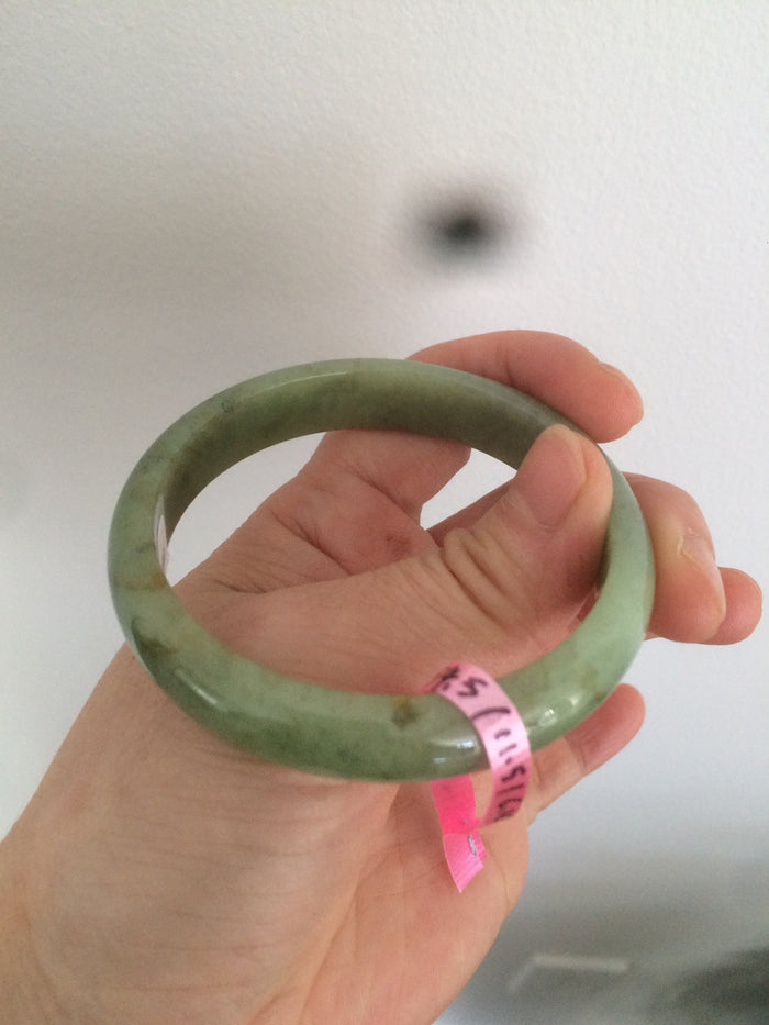 Certificated 54.5mm Type A 100% Natural apple green jadeite jade bangle X3-6557