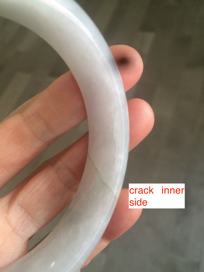 Certificated 58mm type A 100% Natural icy green/white jadeite jade bangle KS-37-3150