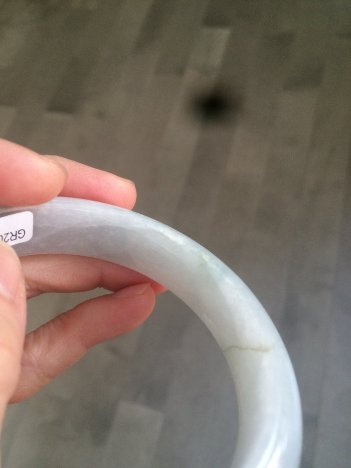 Certificated 58mm type A 100% Natural icy green/white jadeite jade bangle KS-37-3150