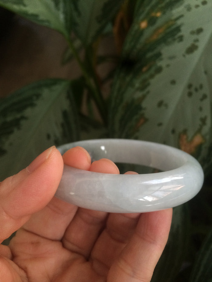 Certificated 58mm type A 100% Natural icy green/white jadeite jade bangle KS-37-3150