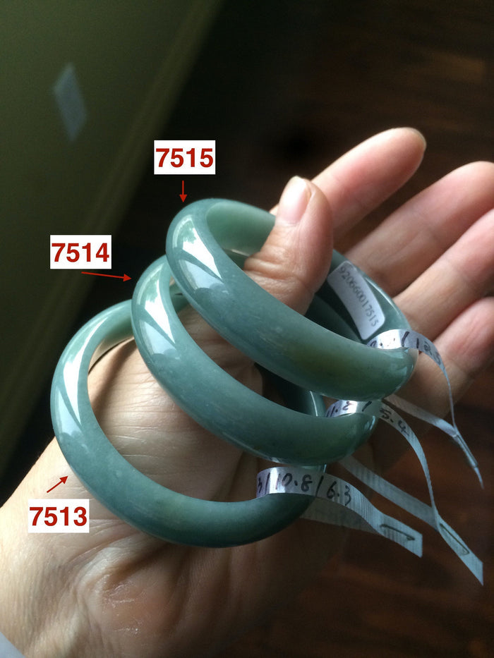 Certified 48.3mm type A 100% Natural green/blue Jadeite Jade bangle group K50