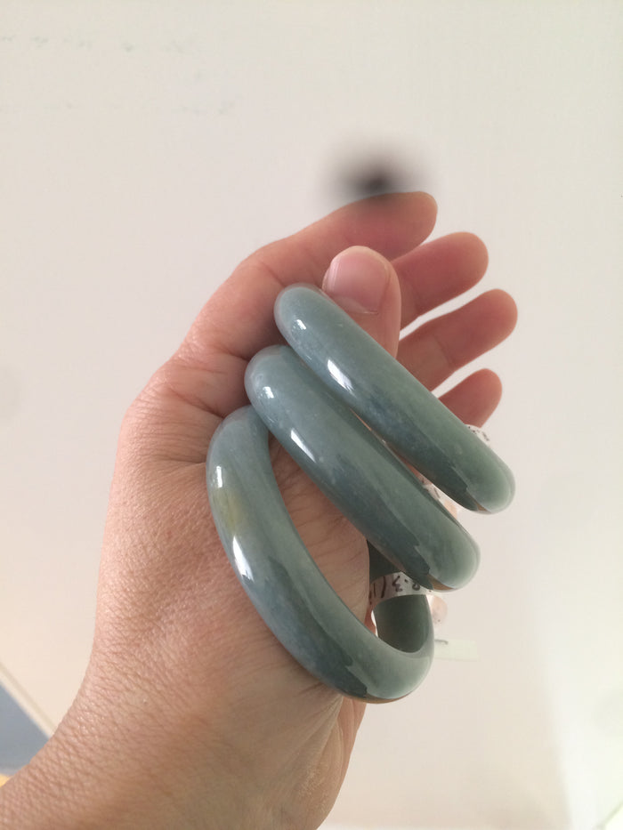 Certified 48.3mm type A 100% Natural green/blue Jadeite Jade bangle group K50