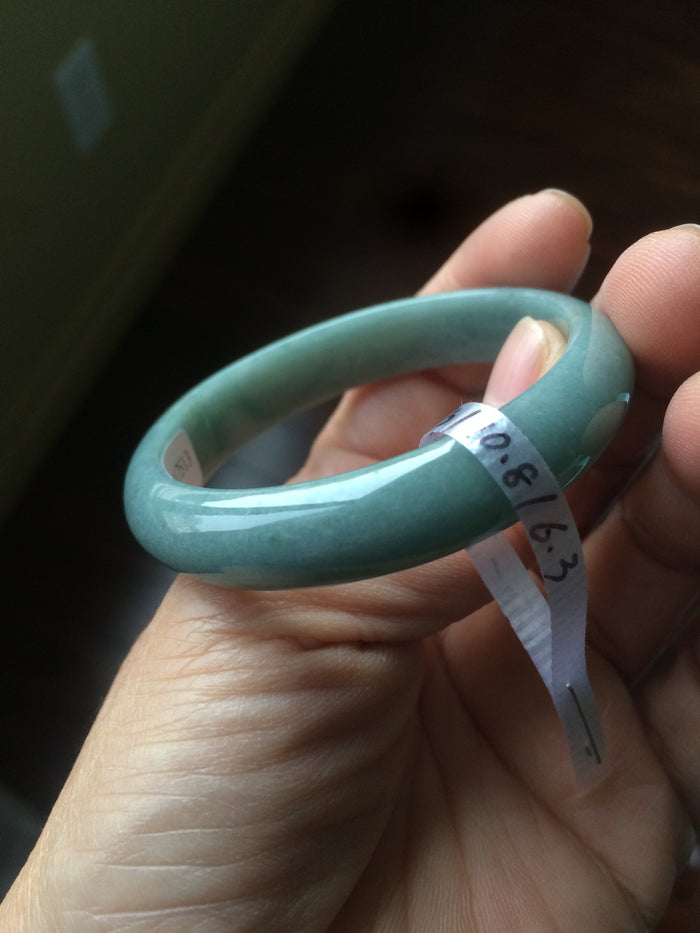 Certified 48.3mm type A 100% Natural green/blue Jadeite Jade bangle group K50