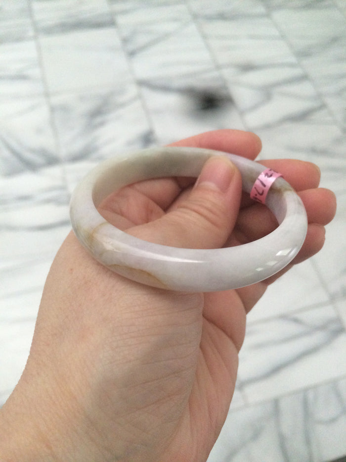 Certified 54.3mm Type A 100% Natural green/brown/purple Jadeite Jade bangle AY41