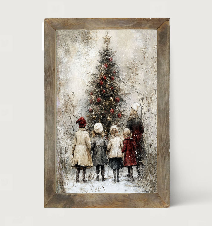 Children at Christmas Time - Framed Art