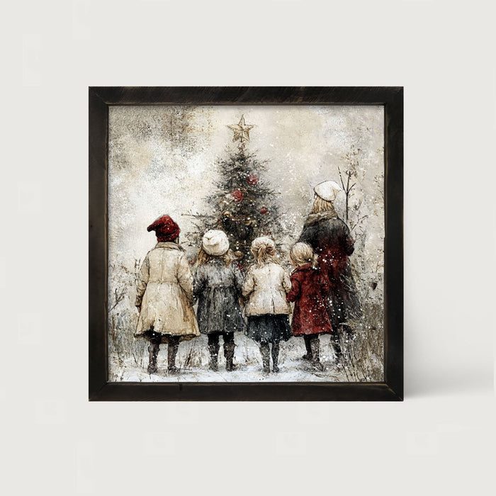 Children at Christmas Time - Framed Art