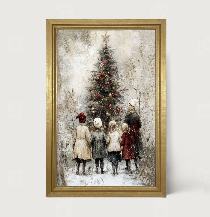 Children at Christmas Time - Framed Art