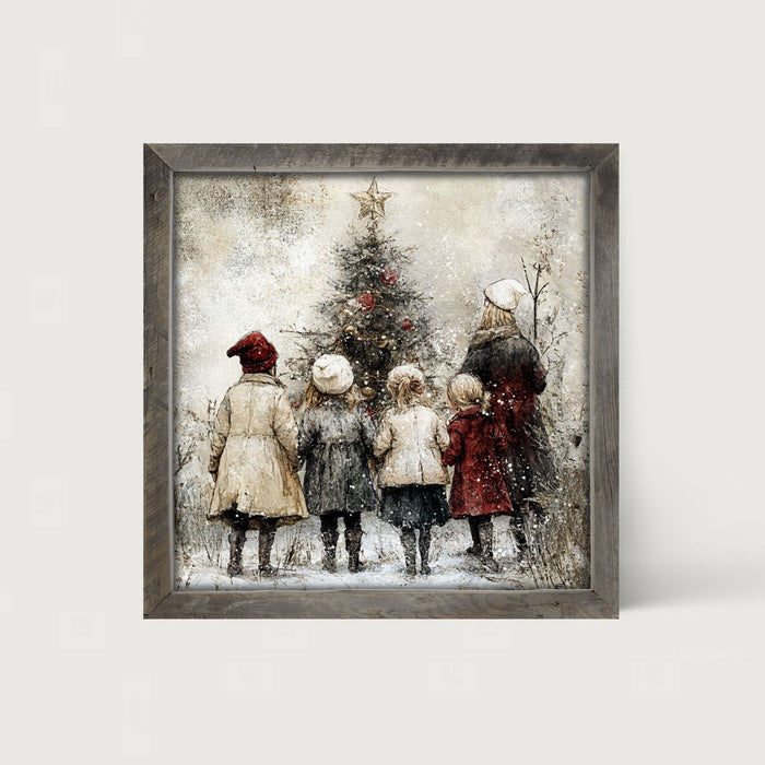 Children at Christmas Time - Framed Art