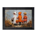 Children Trick or Treating in the Country - Framed Art