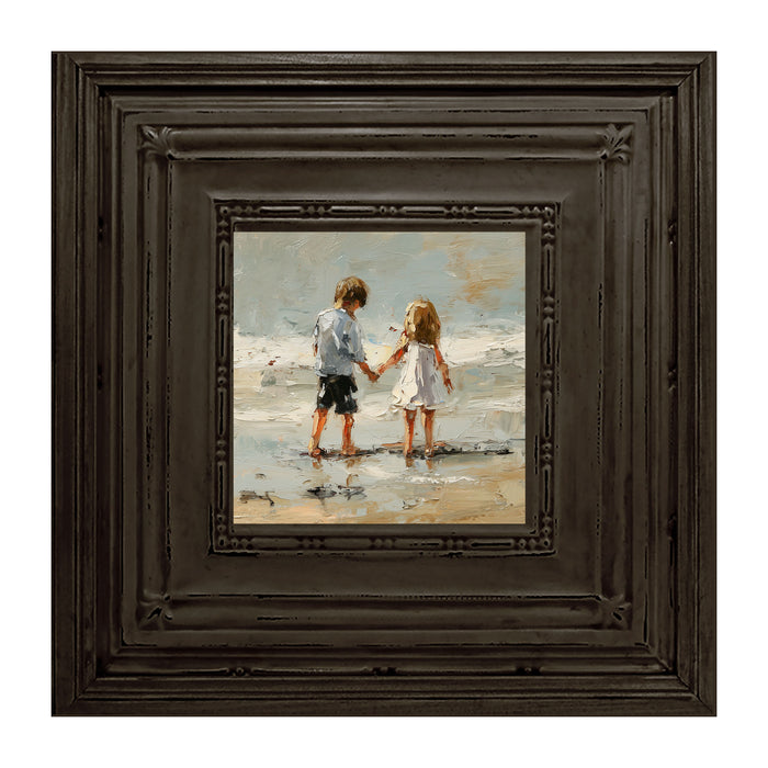 Children walking along Beach