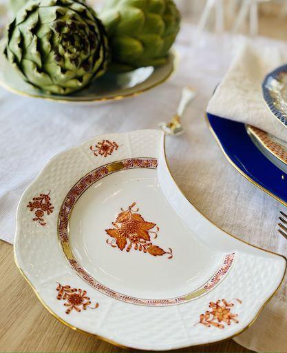 Herend Chinese Bouquet Crescent Salad Plate by Herend Tabletop New Dinnerware