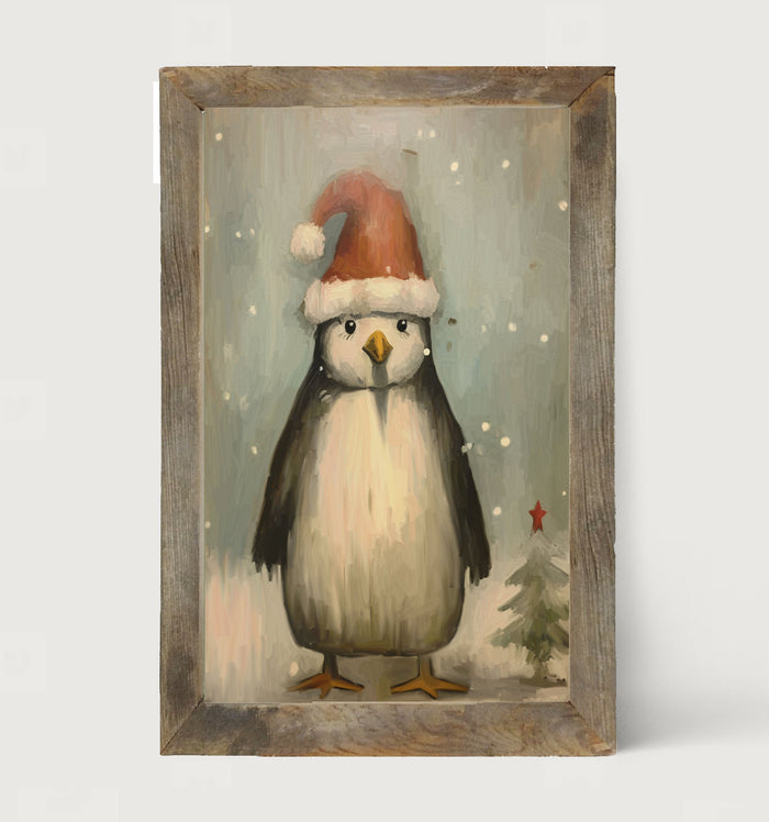 Christmas Penguin - Framed Art