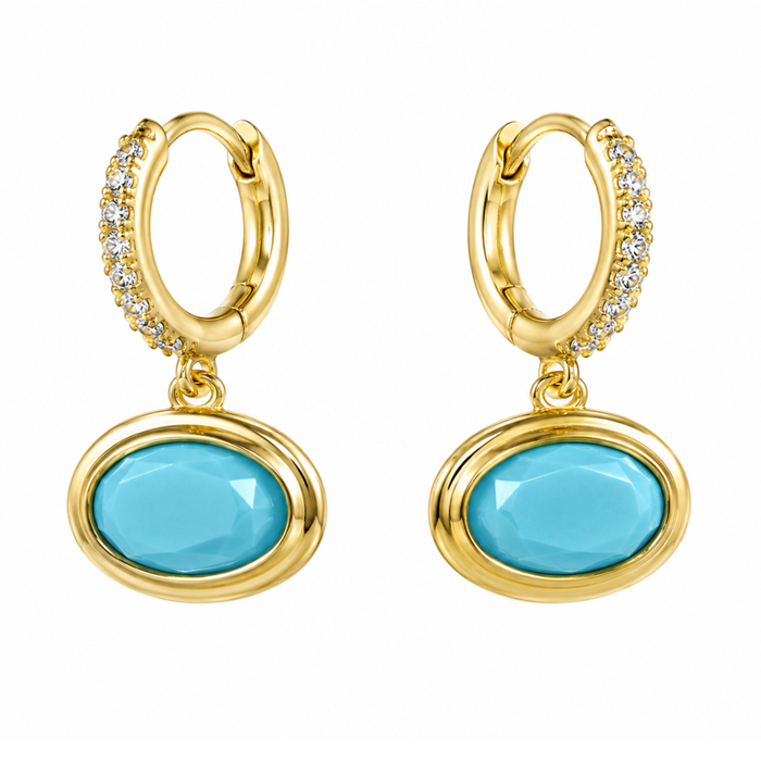 Circle Cz Droplet Earring