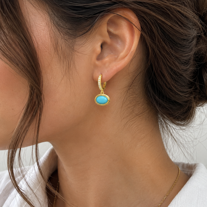 Circle Cz Droplet Earring