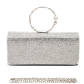 Elegant circle handle rhinestone evening clutch bag with sparkling embellishments, perfect for formal events and special occasions.