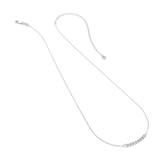 Close Knit Pendant Necklace by ella stein featuring a delicate design and intricate pendant detail on a silver chain.