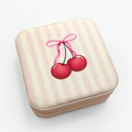 Private label Coquette jewelry organizer travel pouch with multiple compartments for necklaces, rings, and earrings.