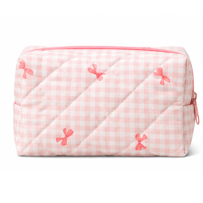 Coquette Quilted Cotton Cosmetic Pouch