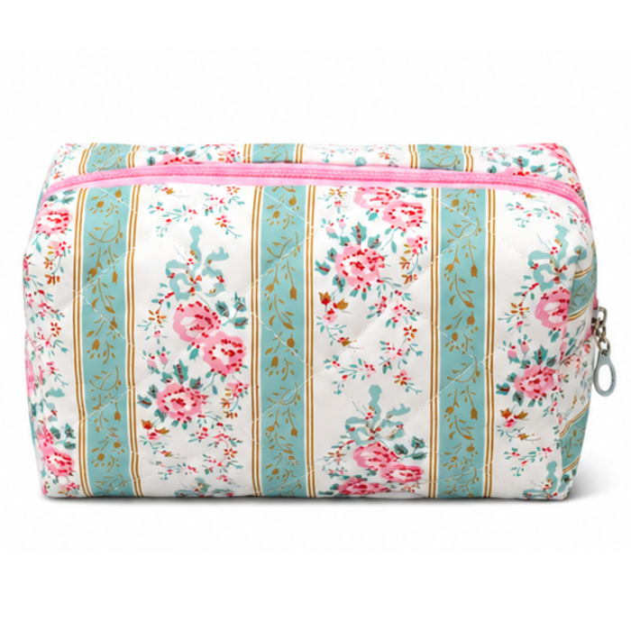 Coquette Quilted Cotton Cosmetic Pouch