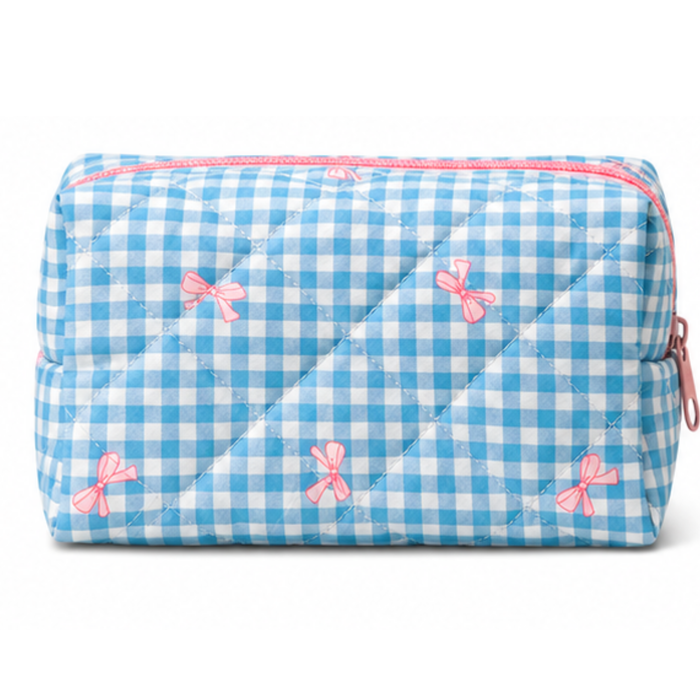 Coquette Quilted Cotton Cosmetic Pouch