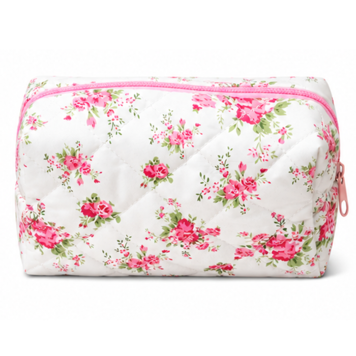 Coquette Quilted Cotton Cosmetic Pouch
