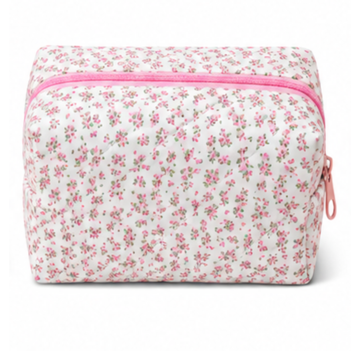 Coquette Quilted Cotton Cosmetic Pouch
