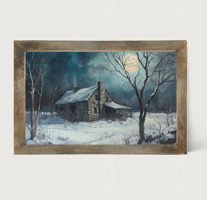 Country House in Winter - Framed Art