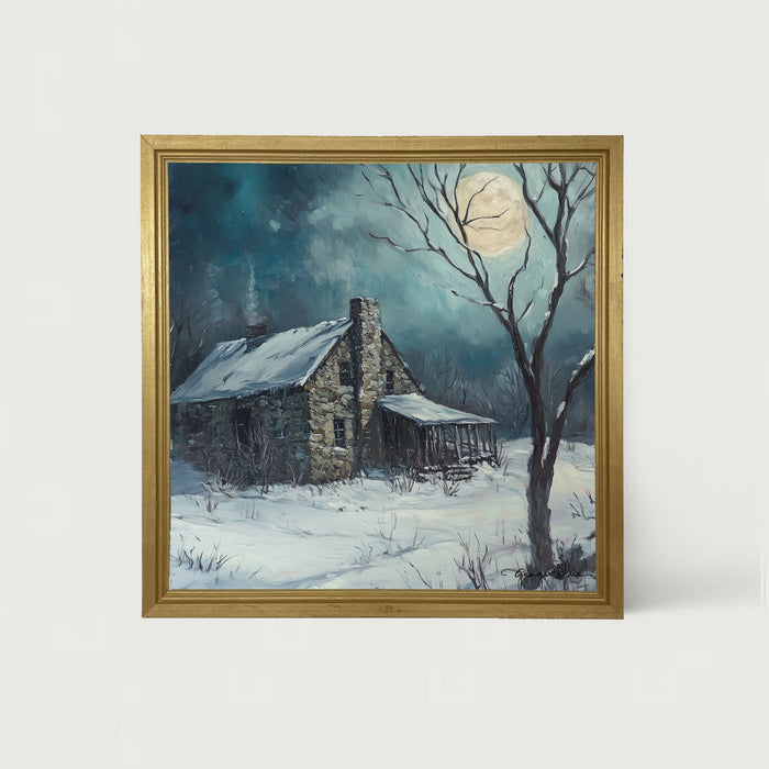 Country House in Winter - Framed Art