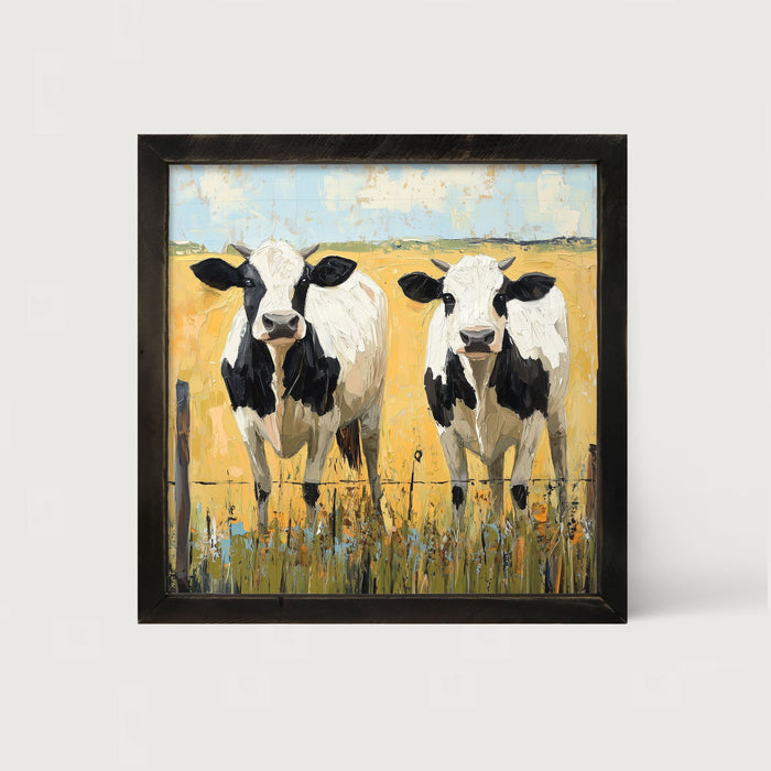 Cow friends - Framed art