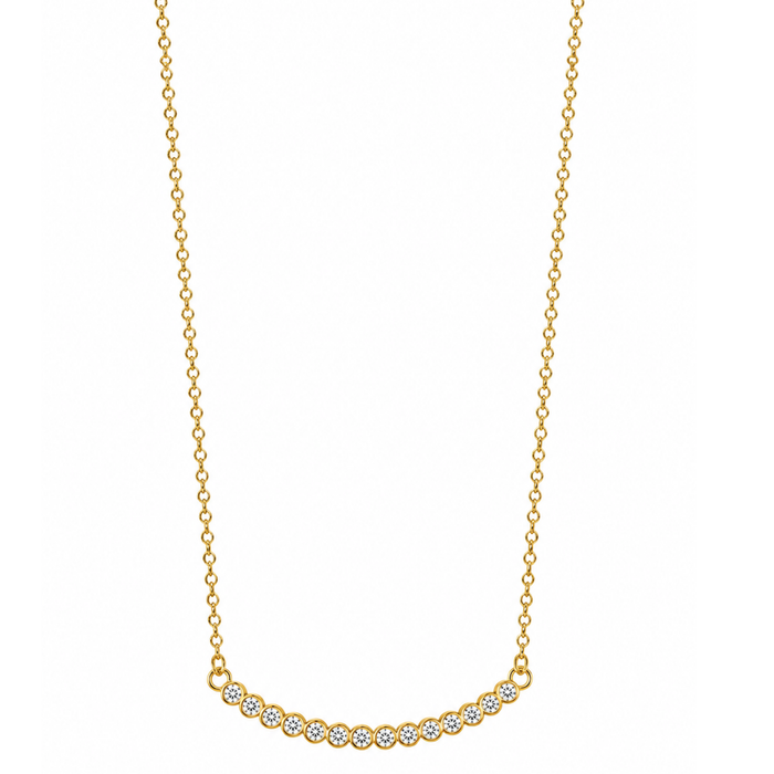 CZ cirlce bar necklace