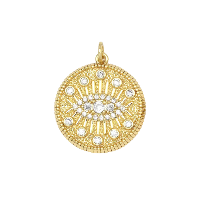 Cz Evil Eye Coin Charm