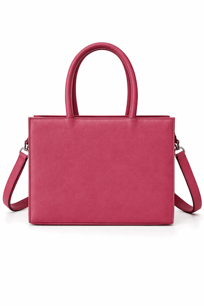 Dark Pink Vegan Leather Satchel - Nishat Creative Store